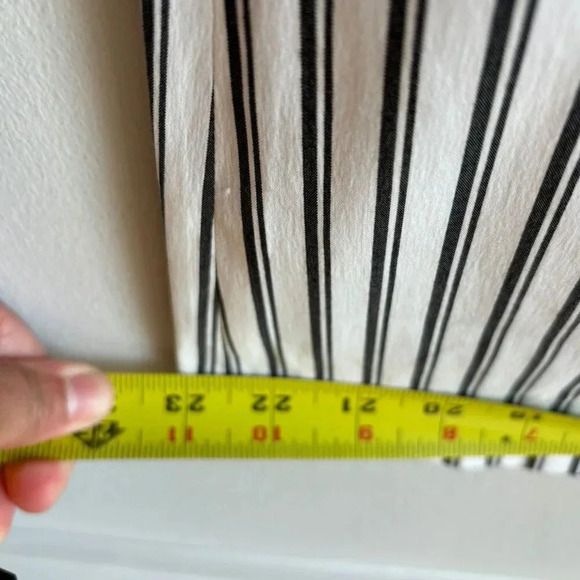 BCBGMAXAZRIA Womens Self Tie Belt Stripe Wide Leg Pants Black White Size 2/4 - Picture 7 of 13